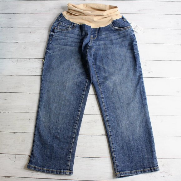 Oh Baby Women's Maternity Denim Blue Jean Capri Pants Size S Summer - Picture 4 of 5